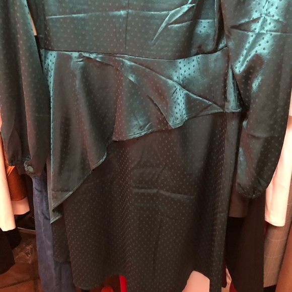 SPENSE NWT Teal Satin Polka-dot Dress 10 🤩 R2 - Picture 10 of 10